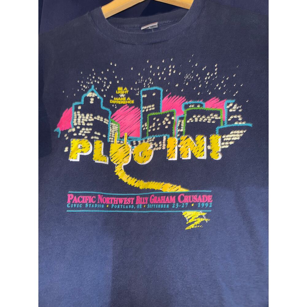 Vintage Single Stitch 90s Portland Oregon T Shirt Women's XL Graphic Colorful